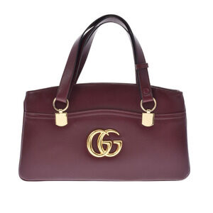 GUCCI GG Marmont Allie Bordeaux Purple Leather Handbag